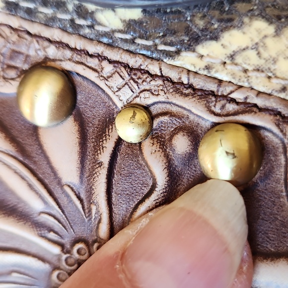 Sharif Wallet Tooled Snakeskin Jeweled Accents - Picture 16 of 16